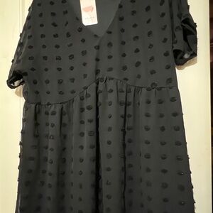 Elegant Black Textured Dress